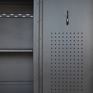 Matte Black Powder Coated Steel 0 Drawer 3 Shelf <b>Tool</b> <b>Cabinet</b> Family keywords: for Garage Workshop Storage Use - Product Image 6