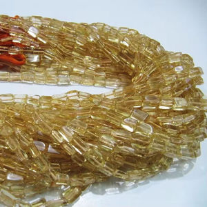 Perles de citrine naturelle, forme rectangulaire chiclet, simples, de 8 mm à 10 mm, brin de 14 pouces de long - Product Image 2