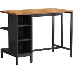 Kitchen Island and Bar Table with 5 Open Storage <b>Shelves</b> and Large Worktop Kitchen Islands & Carts Product - Product Image 3