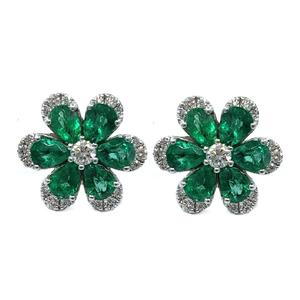 Pendientes modernos de forma redonda de Diamante Real de oro blanco Platino de alta calidad personalizados proveedor de Hong Kong para regalo - Product Image 5