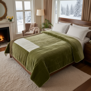 Couette de luxe en velours à carreaux Oxford, double épaisseur, super king size 220x240 cm, douce et chaude pour l'hiver, pour la maison et l'hôtel - Product Image 3