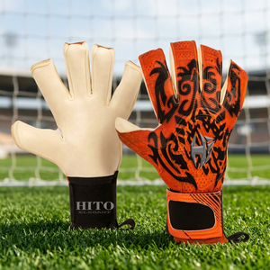 Goalkeeper Non-Slip Orange German Latex <b>Gloves</b> Non-Slip Material Durable <b>Thin</b> Section Light Weight Design Football <b>Gloves</b> - Product Image 4