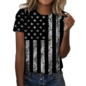 Camiseta transpirable de verano para mujer, camisetas informales de manga corta con estampado, camisetas para mujer, ropa suave y cómoda para el día a día - Product Image 2