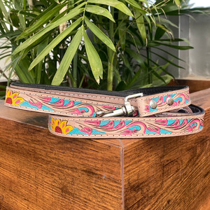 Fabricants collier de luxe en cuir usiné à la main collier de chien laisse de circulation formation animal de compagnie chat chien en cuir véritable ensembles de colliers de laisse - Product Image 2