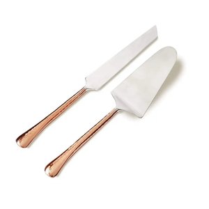 White Marble Handmade Handle Stainless Steel Gold Plated Wedding and Party <b>Cake</b> <b>Server</b> Cutter and Serving Set On Sale - Product Image 4