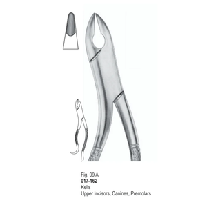 Vitra Zahnärztliche Extraktionszange Abb. 99A |   Kells Oberer Vorderzahnsatz, Backenzähne, Prämolaren |   Edelstahl |   CE-zertifiziert - Product Image 1