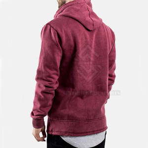 Sweat-shirts à capuche en molleton délavé à l'acide pour homme, couleur unie, coupe ample, vêtements de mode hiver - Product Image 2