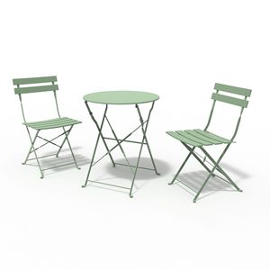 Set Bistrot Pieghevole Ecologico in 3 Pezzi con Telaio in Acciaio per Balcone e Giardino - Product Image 5
