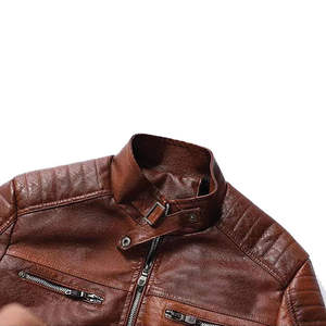 Chaqueta de Motero de Piel de Oveja Genuina para Hombre con Cuello Alto - Venta al por Mayor de Alta Calidad a Precio Razonable - Product Image 6