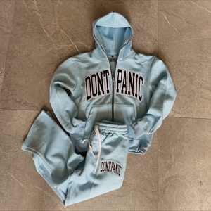 Ensemble de sweat-shirts personnalisés pour hommes, streetwear, survêtement uni, sweat-shirt à fermeture éclair surdimensionné unisexe, pantalon de survêtement et sweat-shirt personnalisés de poids lourd - Product Image 2