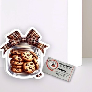 Customized <b>Cookie</b> <b>Jar</b> With Bow And Chocolate Chip <b>Cookies</b> Acrylic Magnetic Lash Eyelashes Tools Lash Tiles Round Glass - Product Image 3