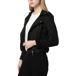 Best Selling Women's <b>Suede</b> Leather <b>Jacket</b> Custom Logo Breathable High Quality <b>Suede</b> Plain Dyed Leather <b>Jackets</b> - Product Image 3