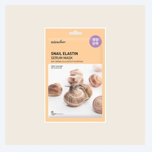 มาส์กหน้าเกาหลีแท้ Miracleare Miraclair Snail Elastin Serum Mask ผลิตในเกาหลี 23 มล. แผ่นสีขาว - Product Image 3