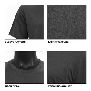 T-shirt pour homme personnalisé, couleur unie, 100% polyester, col rond, manches courtes, respirant, pour le sport et la course à pied - Product Image 6