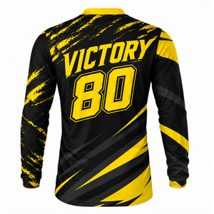 Maillot de motocross personnalisé orange marine à manches longues, chemise de course MX Dirt Bike, vêtements de moto tout-terrain sublimés - Product Image 2