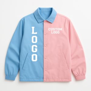 เสื้อแจ็คเก็ตโค้ชแบบลำลองกันน้ำกันลมสำหรับผู้ชาย รุ่นคัสตอม แจ็คและจิล พร้อมปักโลโก้ตามสั่งแบบ OEM สำหรับชมรม - Product Image 1
