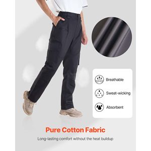 "Flame-Resistant Men's <b>Chino</b> Cargo Pants with <b>Elastic</b> <b>Waist</b> & Reinforced Pockets (XL)" - Product Image 2