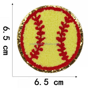 Parches Bordados Termoadhesivos de Lentejuelas de Lona con Diseño de Béisbol de Dibujos Animados, Hechos a Mano y Personalizados para Ropa - Product Image 5