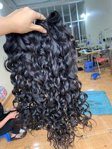 Raw Human Hair Water Curly Deep Curly Customizable 3C Curl for Curly Vietnamese Wavy Natural Color Non-Remy 8-40inch Machine - Product Image 3