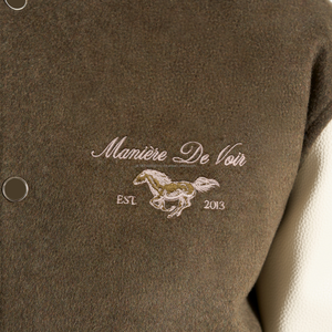 Direct Factory Supply Men's Comfortable Breathable Woolen Fabric Varsity <b>Baseball</b> <b>Bomber</b> <b>Jackets</b> Winter University Horn Button - Product Image 5