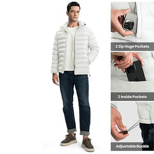Veste matelassée pour homme, manteau d'hiver léger et décontracté avec capuche amovible et logo personnalisé, idéale pour le travail, la randonnée et le streetwear - Product Image 2
