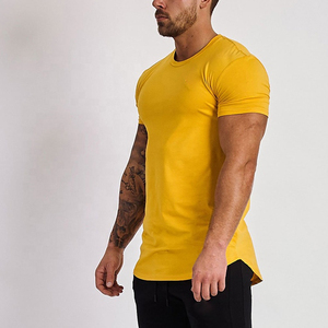 Camiseta de manga corta con cuello redondo para hombre, con logo personalizado, dobladillo curvo, para gimnasio y fitness, venta al por mayor 2026 OEM - Product Image 4