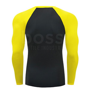 บริการ OEM เสื้อคอมเพรสชั่นผู้ชายคุณภาพสูง ผลิตตามสั่ง ขายดีที่สุด ผ้ายืดสแปนเด็กซ์/โพลีเอสเตอร์ กันยับ แห้งเร็ว - Product Image 2