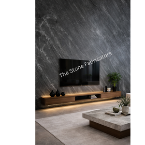 Ocean Black <b>Slate</b> Stone Veneer Sheet With Opaque Backing Best For Making Space Extra Luxurious And Elegant Look - Product Image 4