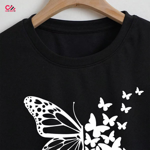 T-shirts courts pour femmes très vendus, imprimés, de haute qualité, 100 % coton respirant, service OEM, style streetwear - Product Image 4