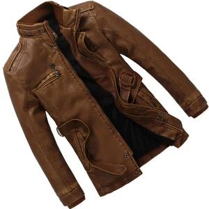 Chaqueta de cuero puro en stock Cuello de camisa de piel de oveja genuina Traje de camionero clásico Chaqueta de cuero ligera suave informal - Product Image 5