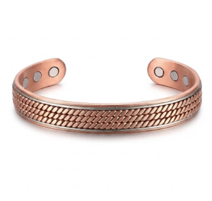 Pulsera Magnética Minimalista de Cobre Sólido con Grabado de Rama de Árbol Sagrado, Joyería Metálica de Moda con Diseño Exquisito - Product Image 6