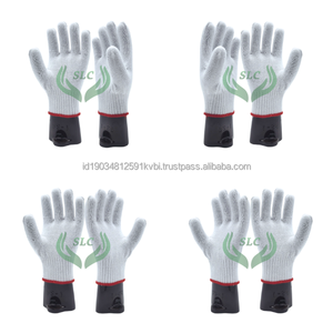Gants de travail antidérapants confortables à prise supérieure Fil de coton recyclé blanc blanchi pour travaux industriels et utilisation automobile - Product Image 6