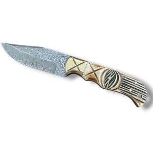Couteaux de chasse de collection, lame en acier à motif Damas, manche décoratif fait main, design classique à lame fixe pour l'extérieur - Product Image 2