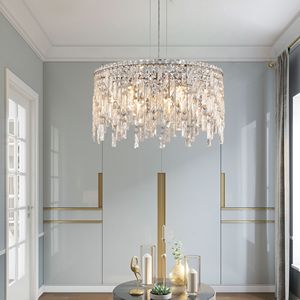 Lampadario di Lusso in Cristallo Argento da 24 Pollici, Lampada a Sospensione Rettangolare Contemporanea per Sala da Pranzo e Soggiorno - Product Image 2