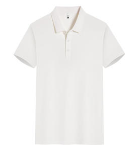 Polo de sport unisexe, couleur unie, haut de gamme, décontracté et professionnel, col laminé, en soie glacée respirante, manches courtes - Product Image 3