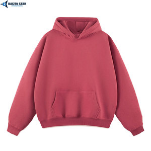 <b>Men's</b> Oversized Hooded Sweatshirt Solid Color Fleece Casual <b>Pullover</b> Hoodie Autumn Knitted Pocket Design Regular Fit - Product Image 4