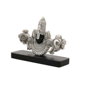 Idole 3D du Visage du Seigneur Balaji à Détails Complexes, en Métal Plaqué Argent Poli, Décoration Religieuse pour la Maison et le Temple, Style Moderne, Traditionnel et Antique - Product Image 2