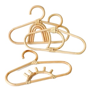 Wholesale Natural Rattan Doll Toy Clothes Hangers Flower Motif Factory Price Handmade <b>Miniature</b> Clothing Rack Sustainable Toy - Product Image 1