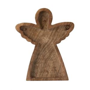 Plateaux décoratifs en forme d'ange pour la décoration de Noël, plateaux et plats en bois faits à la main pour la décoration de la maison, les fêtes et les événements, respectueux de l'environnement - Product Image 1