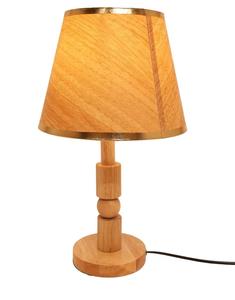 Wooden Table Lamp With Beige Paper Shade Empire Shape Scandinavian Design Warm <b>Light</b> - Product Image 3