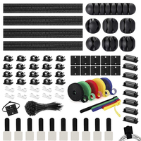 Kit de Gestión de Cables de Escritorio Reutilizable de 204 Piezas, Organizador de Cables de Plástico y Clips para Cables Eléctricos para el Hogar y la Oficina