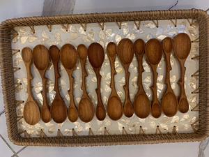 Cucharas de Madera con Baño de Oro, Diseño Minimalista en Forma de Flor, Mango Largo, Ecológicas, Utensilios de Cocina Creativos para Regalos Empresariales - Product Image 2