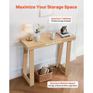 Consolle Moderna Rettangolare in Legno da 36 Pollici, Tavolo Lungo e Stretto con Funzione Scrivania per Ingresso o Dietro il Divano - Product Image 4