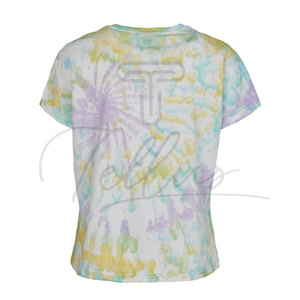 Camiseta Tie & Dye Personalizada de Alta Calidad para Mujer, Cuello Redondo, Manga Corta, Ecológica, Informal, para Yoga - Product Image 3