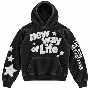 วิถีชีวิตใหม่สำหรับเสื้อฮู้ดดี้ยูนิเซ็กซ์ทรงโอเวอร์ไซส์ ผ้าฝ้ายเฟรนช์เทอร์รี่ สตรีทแวร์ มีกระเป๋า แขนปกติ ระบายอากาศได้ดี เหมาะสำหรับฤดูหนาว น้ำหนัก 400 กรัม - Product Image 1