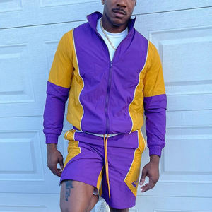 Nuevo Conjunto Deportivo de 2 Piezas para Hombre, Chaqueta Cortavientos con Cierre y Bloques de Color, a la Moda - Product Image 2