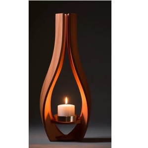 เชิงเทียนประดับกลางโต๊ะสำหรับงานวันเกิดแท่นวางเทียนผิวสีทองเครื่องประดับเทียนสไตล์ฮูริเคนดีไซน์จากอลูมิเนียม - Product Image 2