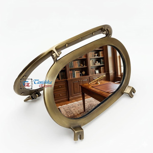 Solid Premium Aluminium Antique Finish 15-inch Oval Porthole Mirror Handmade Lightweight Nautical <b>Graduation</b> Decorative Gift - Product Image 2