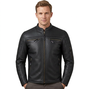Unisex <b>Motorcycle</b> <b>Jacket</b> Natural <b>Buffalo</b> Leather Breathable Quick Dry Ventilation Cruiser Biker Touring Custom Full Sleeve - Product Image 3