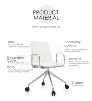 Chaise de réception de bureau de réunion de direction durable et facile à nettoyer siège de studio de co-working de conférence chaise pivotante en plastique PP